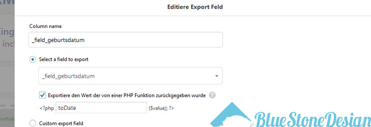 wordpress export all date